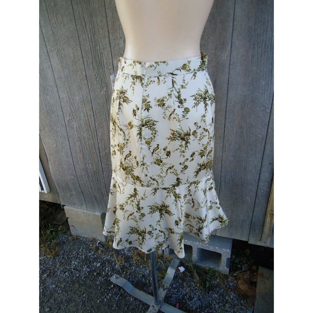 New Melani Flawlessly Feminine Birch Loden SILKY Flounce Skirt $139 0 Wa…